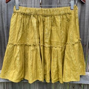 NWT Elan Chartreuse & Gold Arrow Print Tiered Mini Skirt